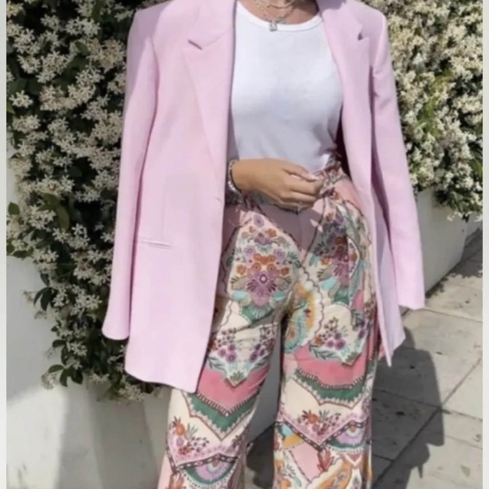 Zara printed wide leg pants - Picture 4 of 9